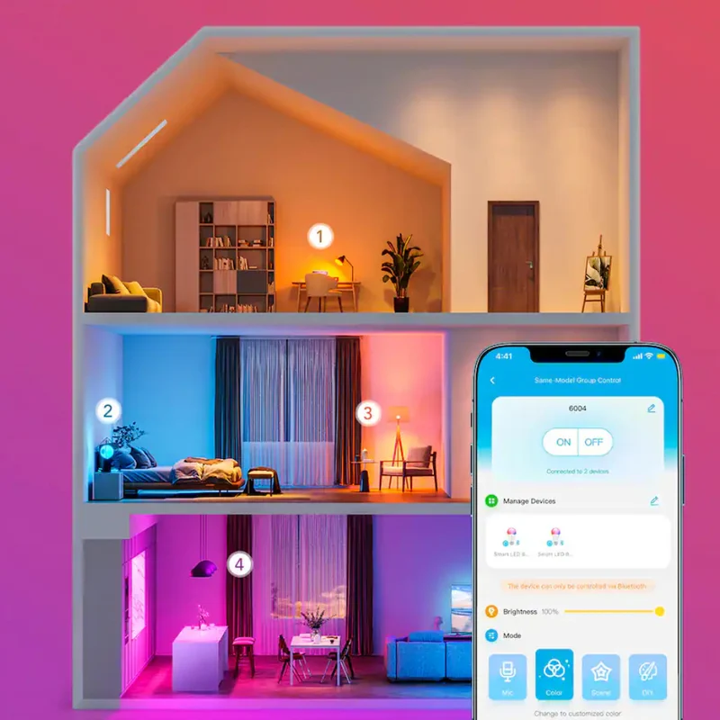Govee Set Bombillo Inteligente LED Bulb 800LM E26 H6004, 2 Unidades