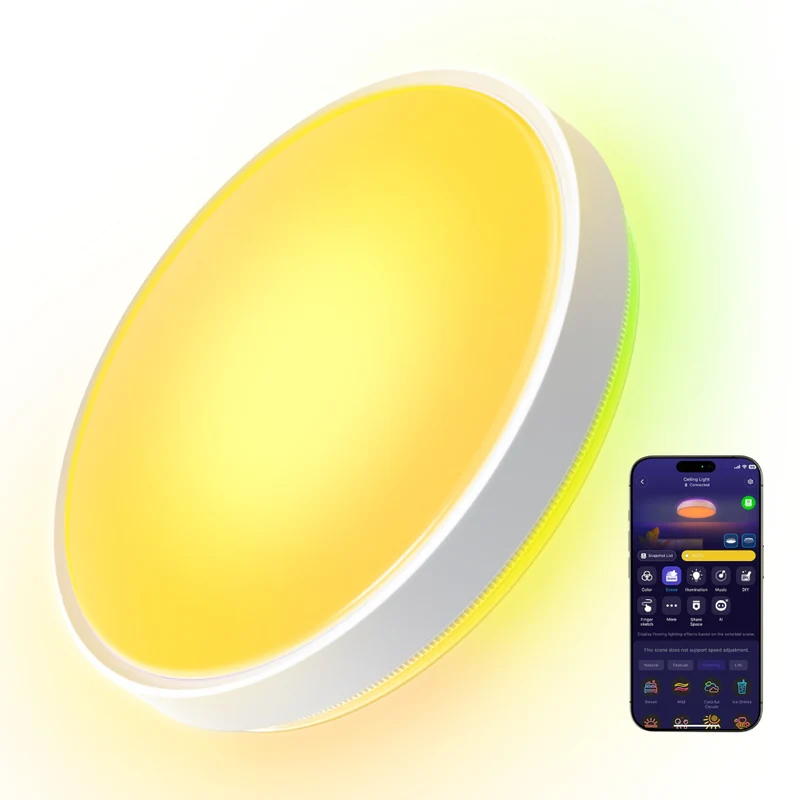 Govee Lámpara de Techo Inteligente Wi-Fi RGBICWW Pro 15", H60A6C01