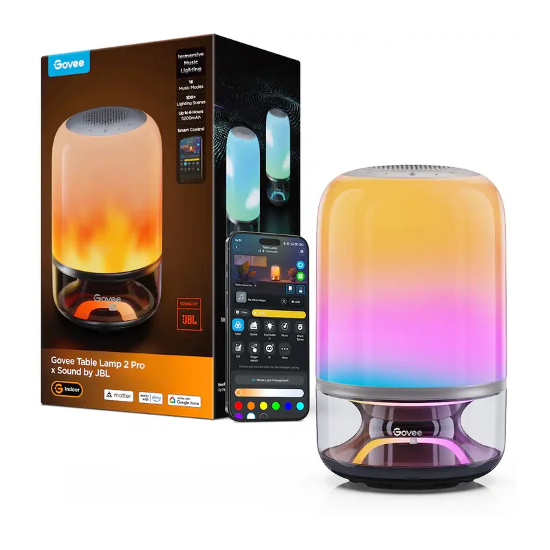 Govee Lámpara de Mesa Inteligente Wi-Fi/BT 2 Pro Sound de JBL, H6020AF1