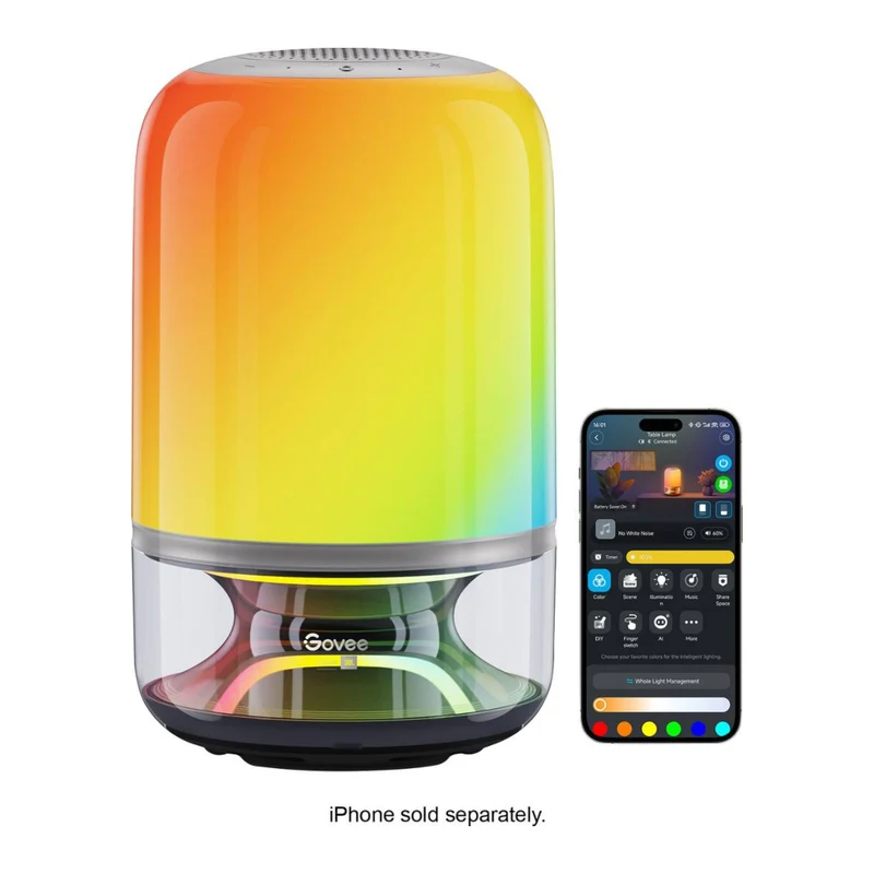 Govee Lámpara de Mesa Inteligente Wi-Fi/BT 2 Pro Sound de JBL, H6020AF1