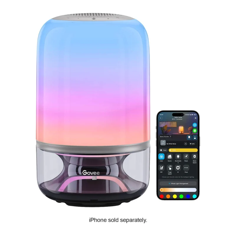 Govee Lámpara de Mesa Inteligente Wi-Fi/BT 2 Pro Sound de JBL, H6020AF1