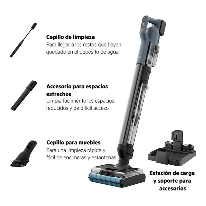 Aspiradora escoba AEG AW82U1DB – Sin cable, Wet&Dry, Autolimpieza