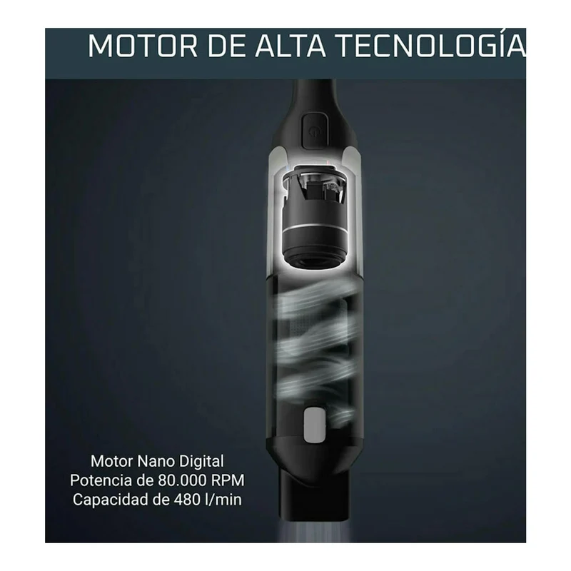 Aspiradora de mano Rowenta X-Touch AC9736WO – Sin cable, Base de carga, 480 L/min