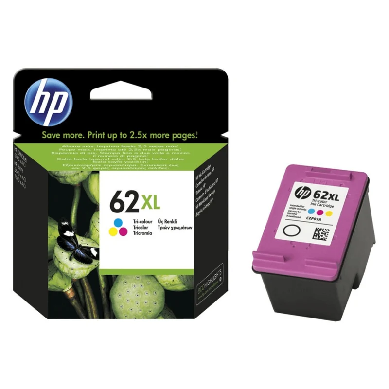 HP Cartucho de Tinta Original Tricolor 62XL (C2P07AL)