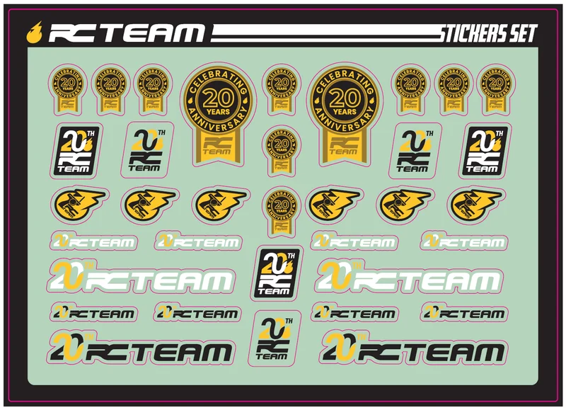 Planche de Stickers Logo RC Team 20 ans 210x150