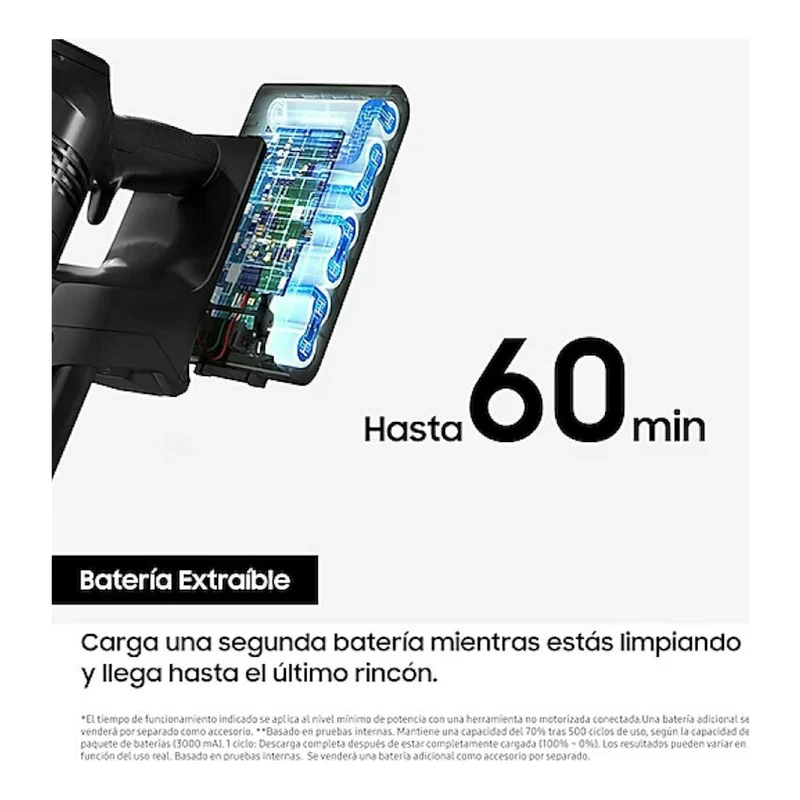 Aspirador escoba Samsung Jet 85 Complete 210AW Cepillo Mascotas+ – 210 AW, sin cable, 60 min
