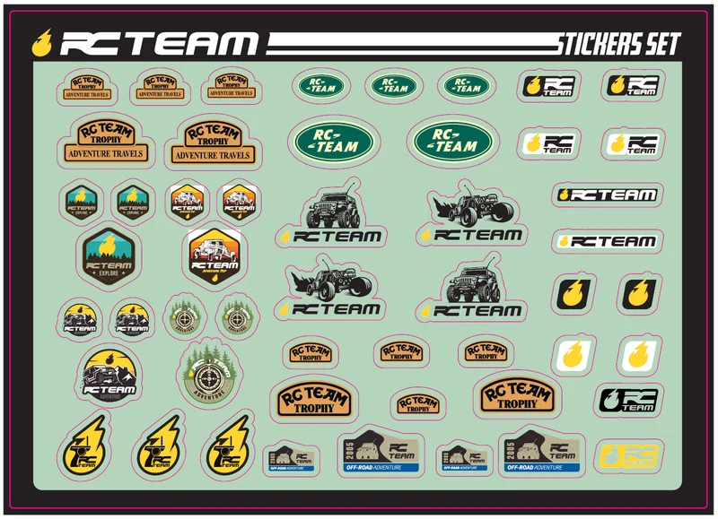 Planche de Stickers Logo RC Team Crawler 210x150