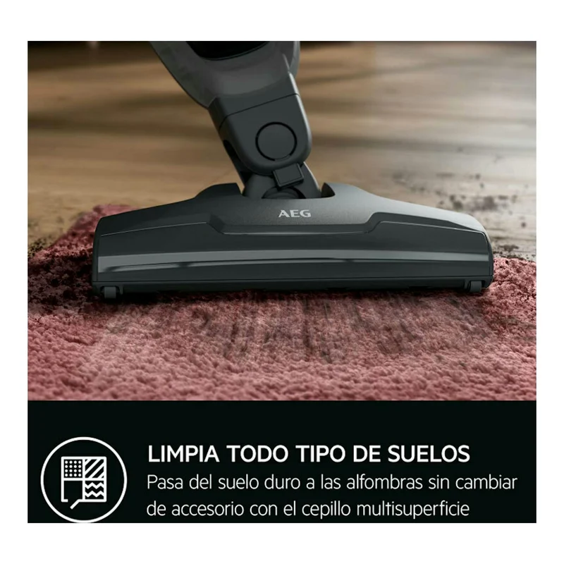 Aspiradora escoba AEG AS52CB18DG – Sin cable, 45 min, 18 V