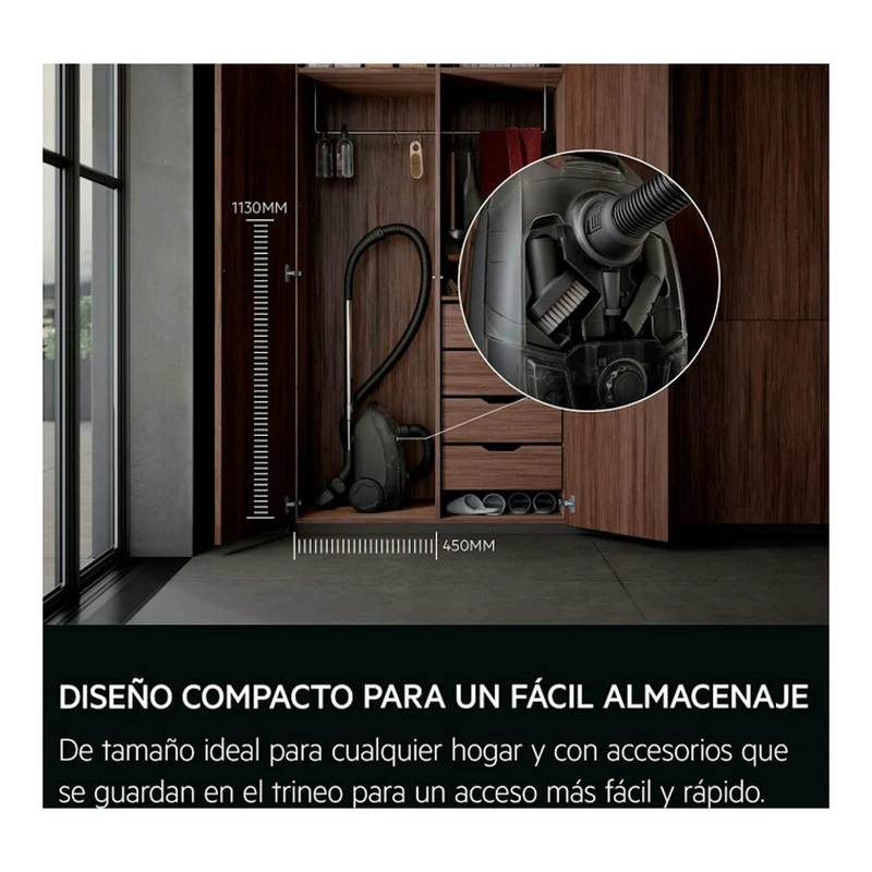 Aspiradora con bolsa AEG AB31C1GG – 750 W, HEPA, 3 L