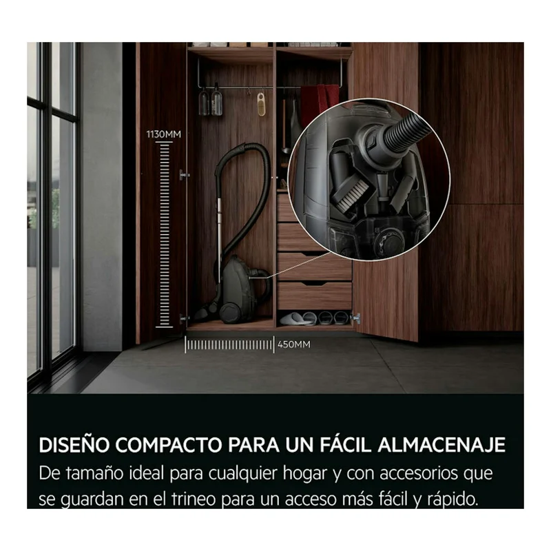 Aspiradora con bolsa Aeg AB51C2SW – 750 W, 78 dB, 3 L