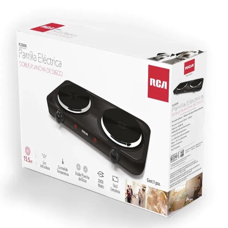 Parrilla eléctrica con doble plancha de disco RCA