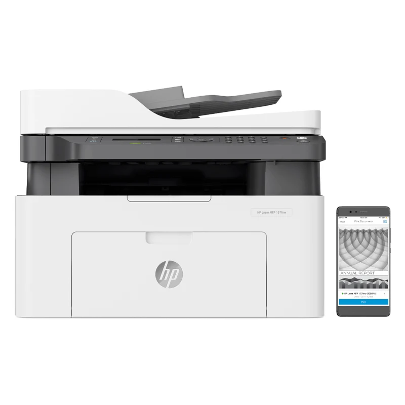 HP Impresora Multifuncional Monocromática Láser MFP137FNW, 4ZB84A