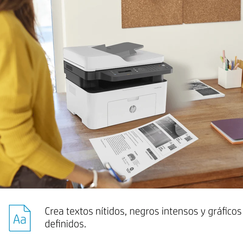 HP Impresora Multifuncional Monocromática Láser MFP137FNW, 4ZB84A
