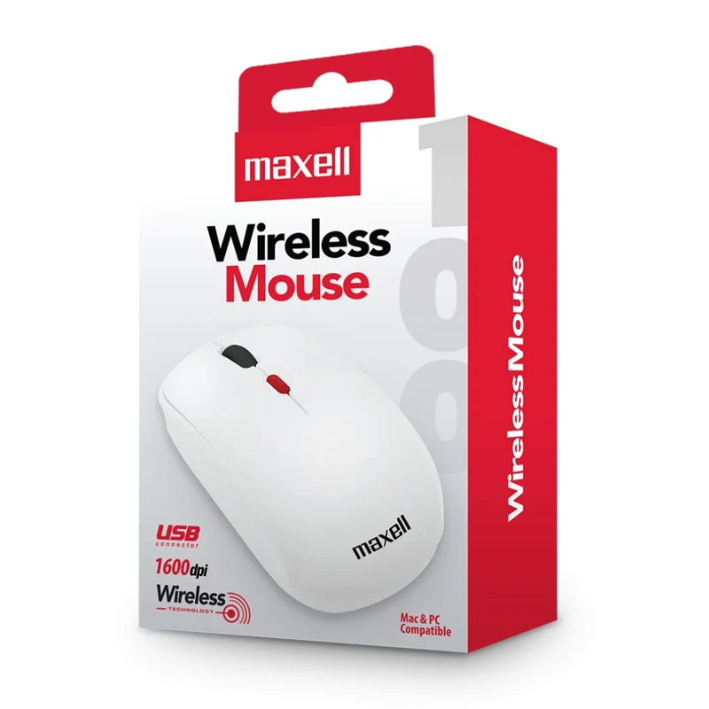 Maxell Mouse Inalámbrico 1600 DPI, MOWL-100