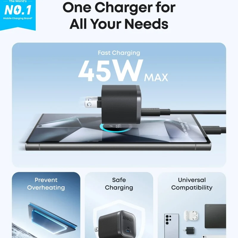 Anker Cargador de Pared Mini USB C 45W, A2692J11