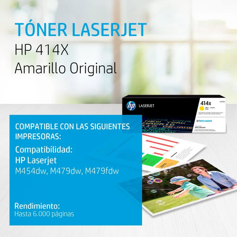 HP Tóner de Tinta Original Amarillo HP414X, W2022X