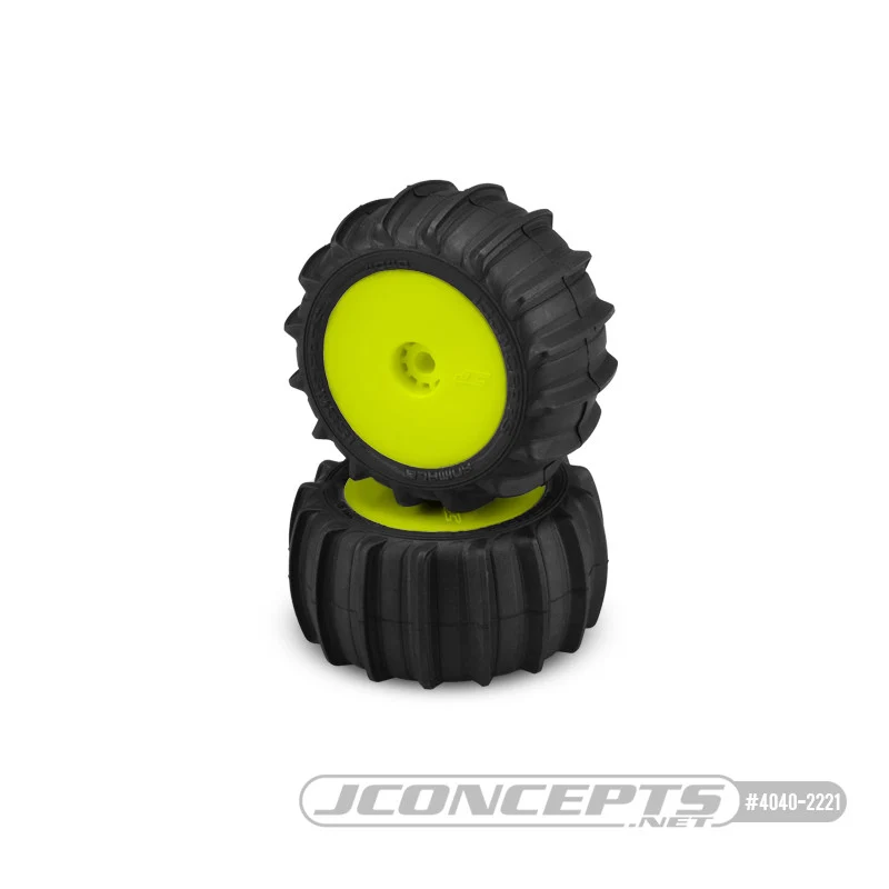 Jconcepts Pneus Animal + Jantes Arrière Jaune Losi Mini-B/T 2.0 4040-2221