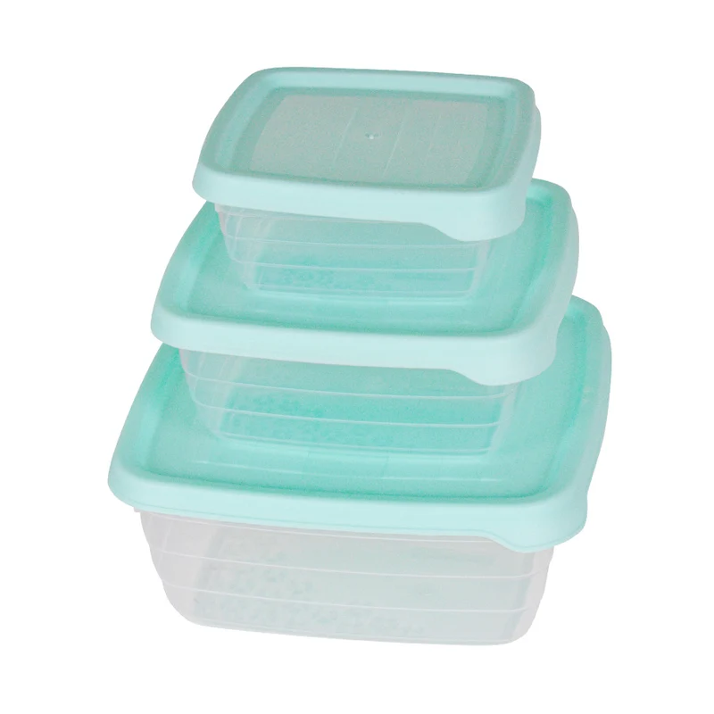 Inkanto Set de 3 Herméticos Cuadrados tapa color Menta