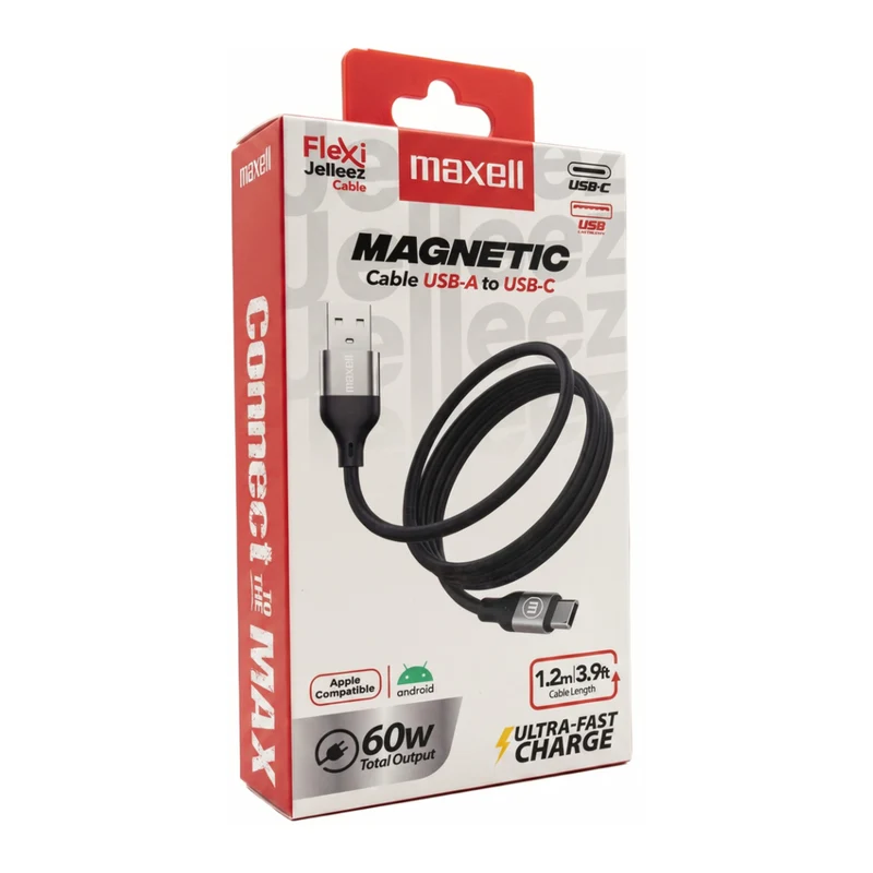Maxell Cable Magnético de Carga USB-A a USB-C 60 W, 348701