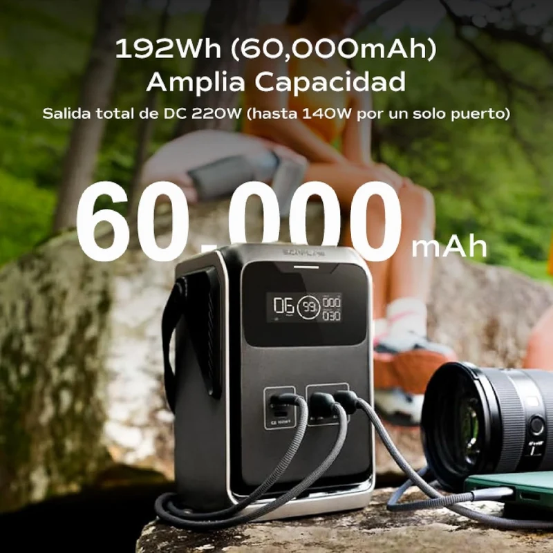 EcoFlow Estación de Energía Portátil 192 Wh Trail 200 DC, 4895251644808
