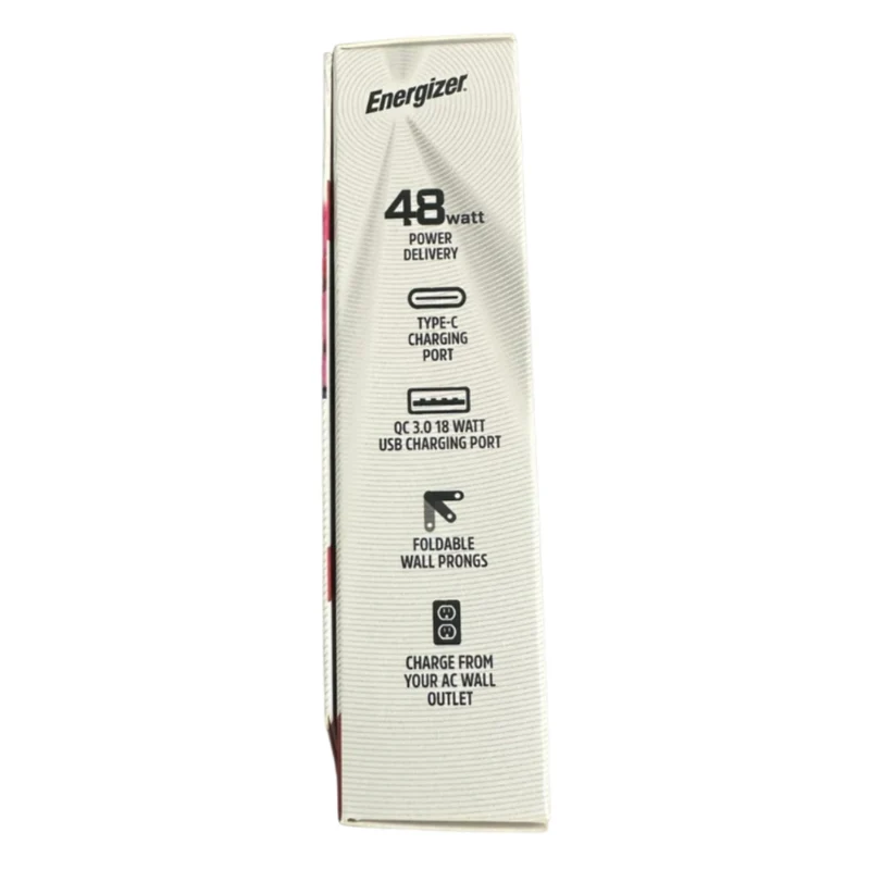 Energizer Cargador de Pared Carga Rápida USB-A/USB-C PD 48W, ENG-USBW6WH