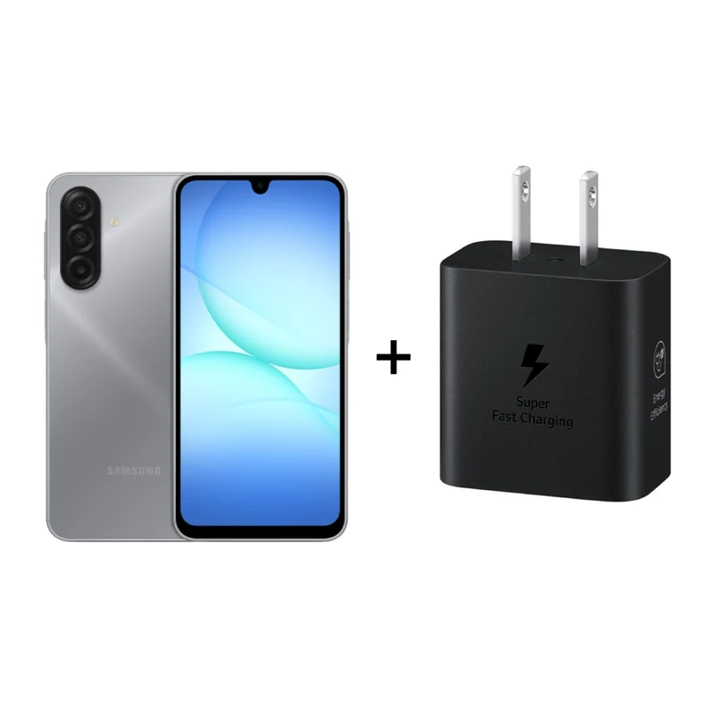 Samsung Teléfono Celular A17, 256GB + Gratis Cargador de Pared USB-C Carga Rápida 25 W