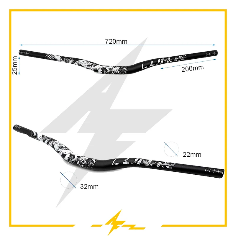 Manillar 720mm elevación 25mm blanco negro para patinete eléctrico – ¡Personaliza tu patín como un pro!