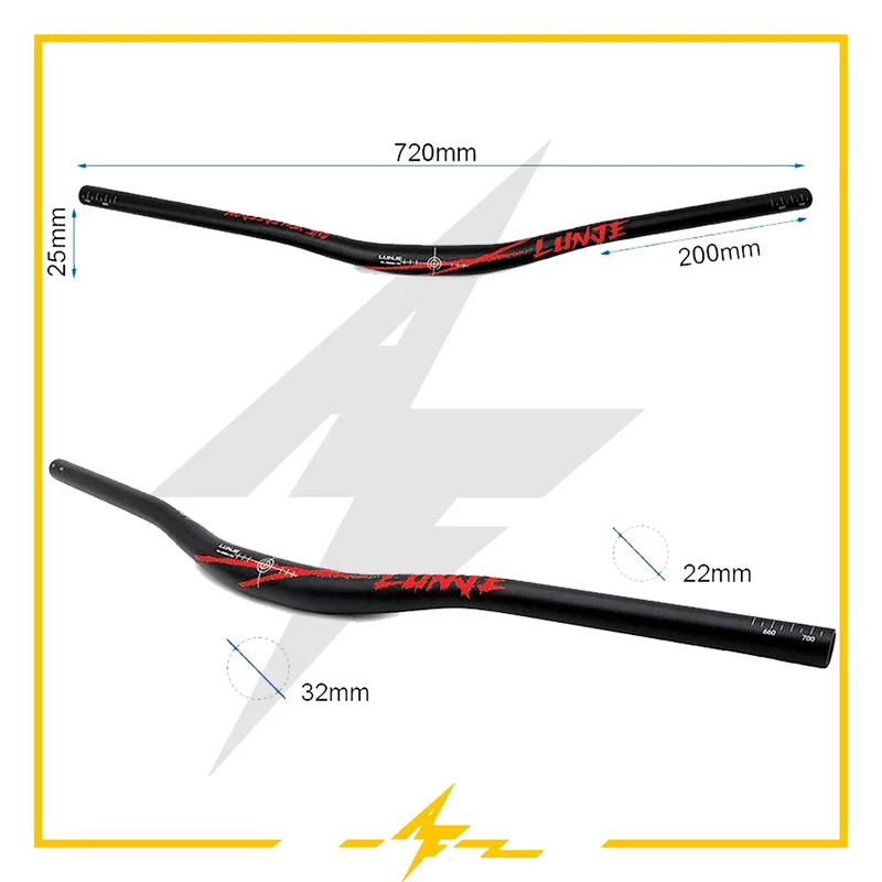 Manillar 720mm elevación 25mm negro rojo para patinete eléctrico – ¡Conduce con flow, con estilo, con altura!