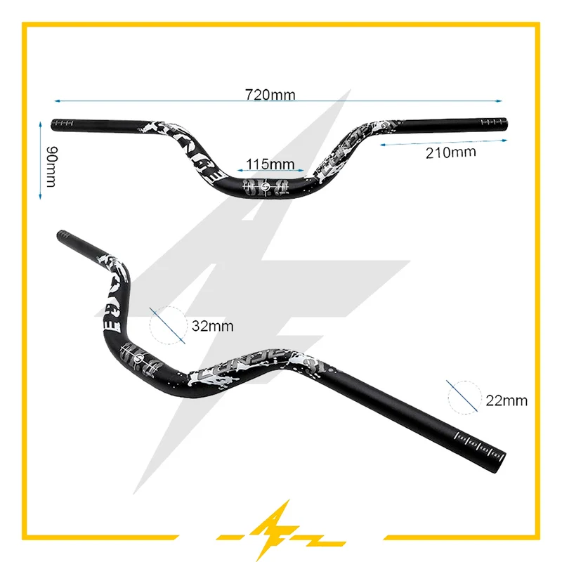 Manillar 720mm con elevación 90mm para patinetes eléctricos – ¡Eleva tu estilo y conquista el asfalto con AF SCOOTERS!