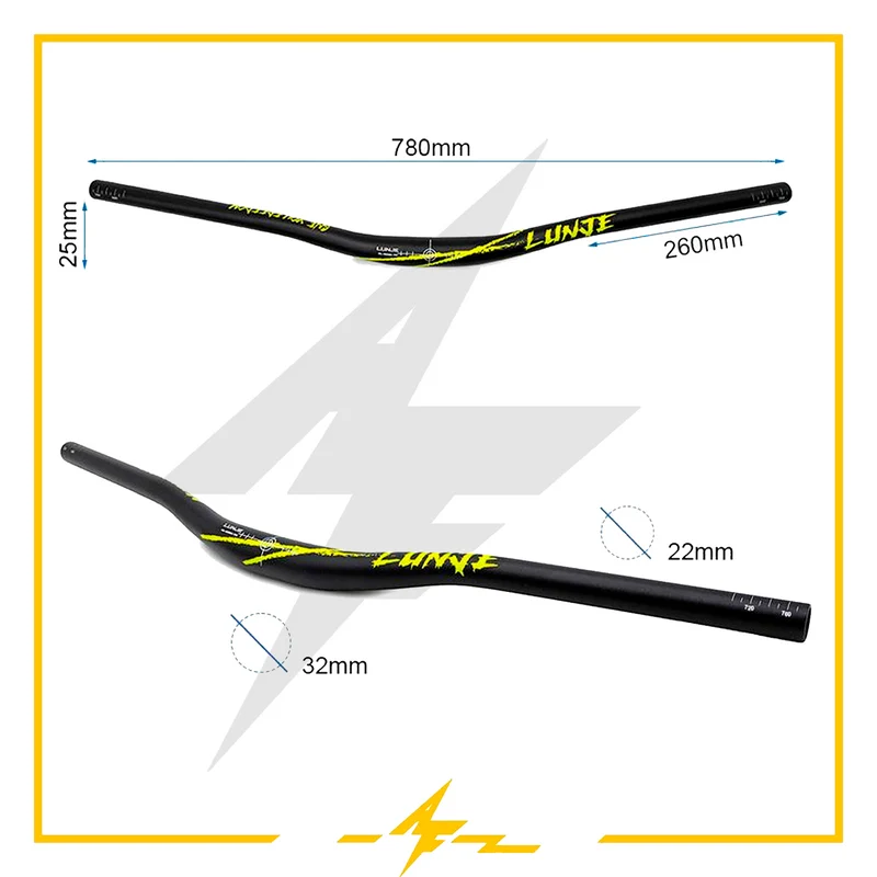 Manillar de 780mm con elevación 25mm negro neon fluor para patinete eléctrico – ¡Domina las calles con estilo desde AF SCOOTERS!