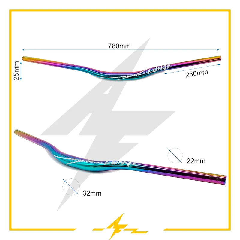 Manillar de 780mm con elevación 25mm multicolor 2 para patinete eléctrico – ¡Domina las calles con estilo desde AF SCOOTERS!