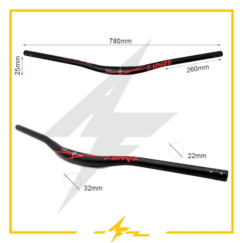 Manillar de 780mm con elevación 25mm negro rojo para patinete eléctrico – ¡Domina las calles con estilo desde AF SCOOTERS!
