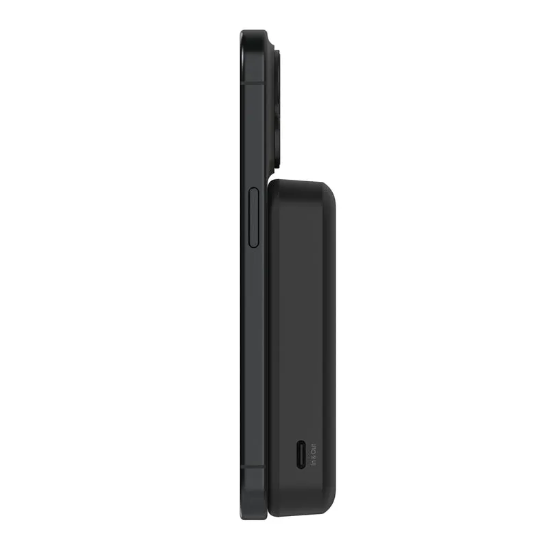 Batería externa de 10,000 mAh Qi2 MagSafe con soporte de Belkin - Negro