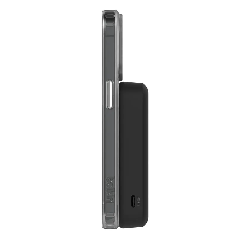 Batería externa de 10,000 mAh Qi2 MagSafe con soporte de Belkin - Negro