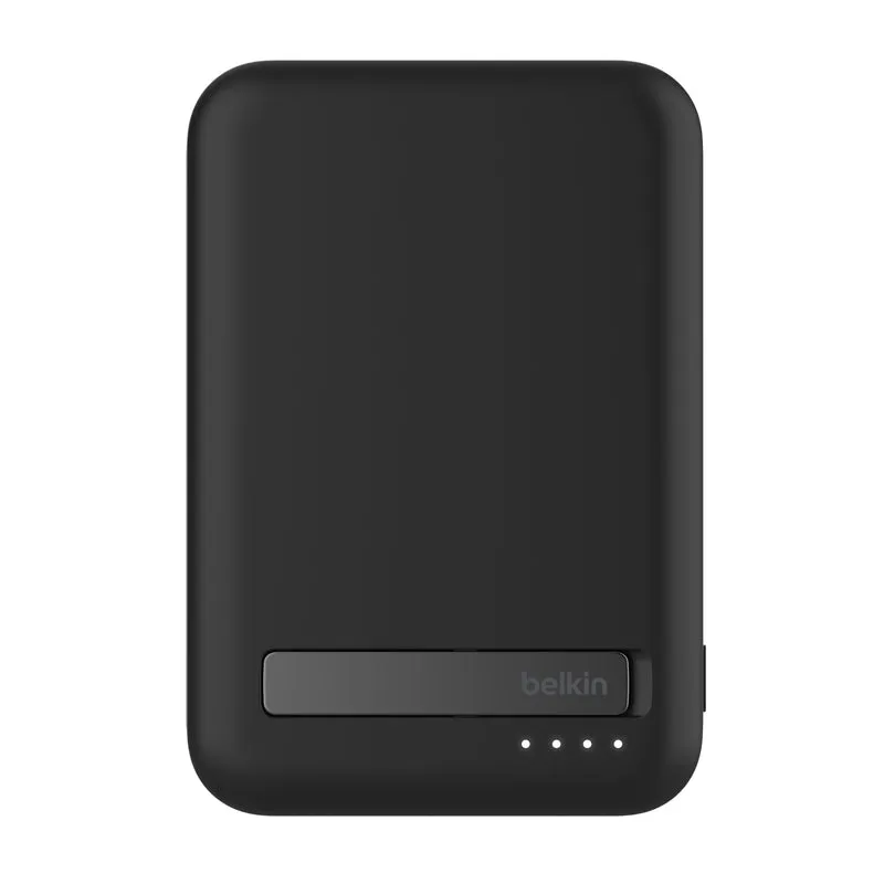Batería externa de 10,000 mAh Qi2 MagSafe con soporte de Belkin - Negro