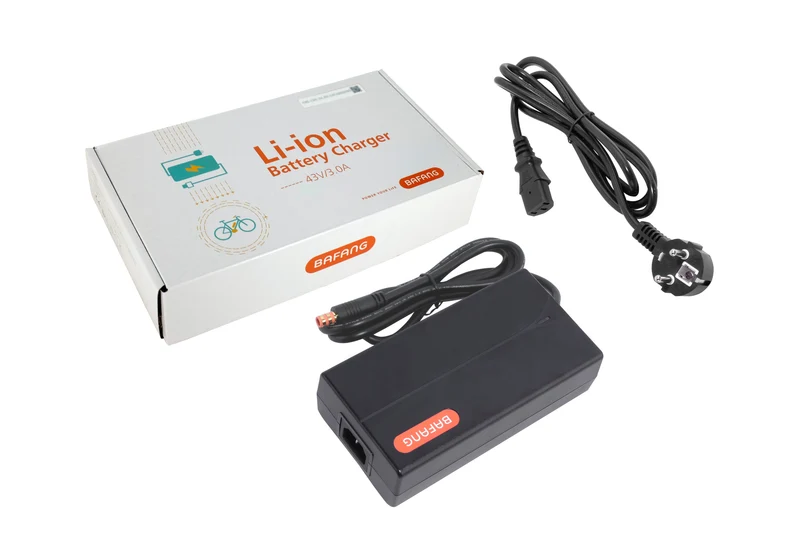 Original 49,2V/2A Bafang Ladegerät passend für Bafang E-Bike Akku, mit orangem Bafang Hohlstecker