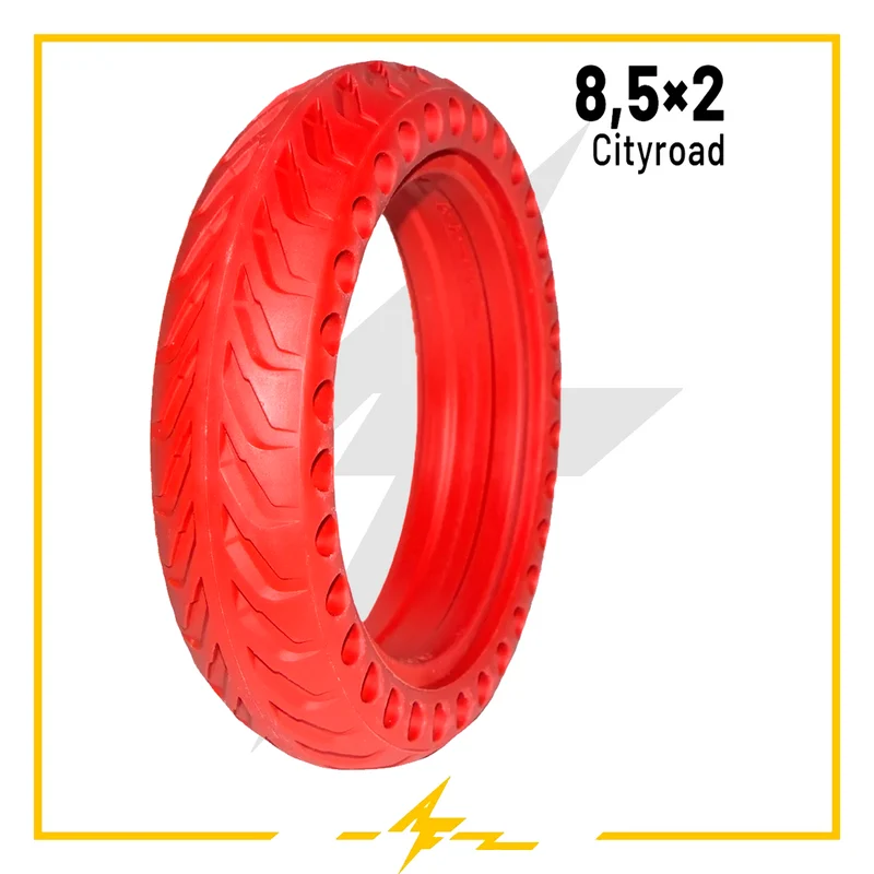Rueda maciza 8,5×2 agujereada roja para patinete eléctrico Xiaomi – ¡Adiós pinchazos, hola estilo eléctrico!