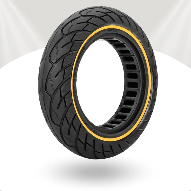 Rueda maciza 10×2,125-6,5 amarilla para patinete eléctrico – ¡Sin pinchazos y con estilo!