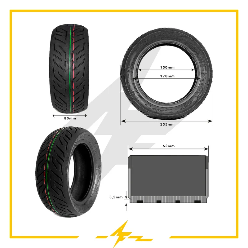 Cubierta rueda neumática 10x3-6 Tubeless – ¡Agarre extremo y cero preocupaciones en tu patinete eléctrico!