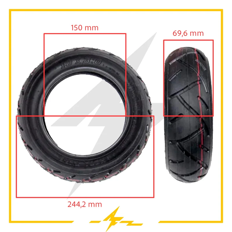 Cubierta rueda neumática 10x3-6 Tubetype – Agarre extremo para tu patinete eléctrico