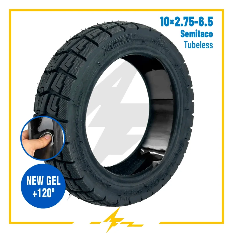 Cubierta rueda neumática 10x2,75-6,5 Semitaco Tubeless con gel: ¡Protección total para tu patinete eléctrico!