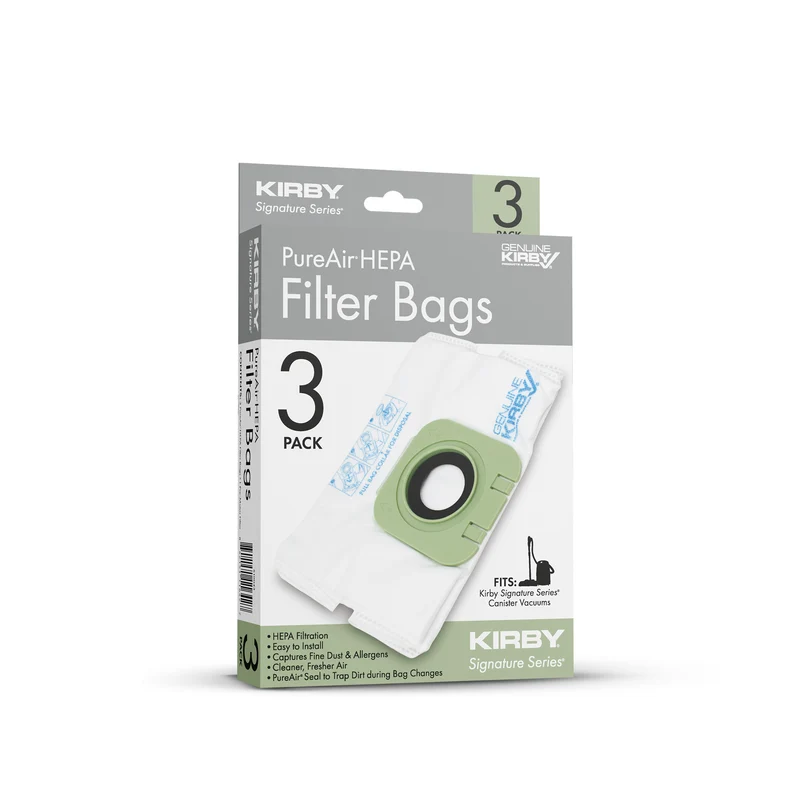 PureAir Filter Bags (3 Pack) with 1 Pre-Motor Filter (Kirby Signature Series Canister) (Case Pack of 4)