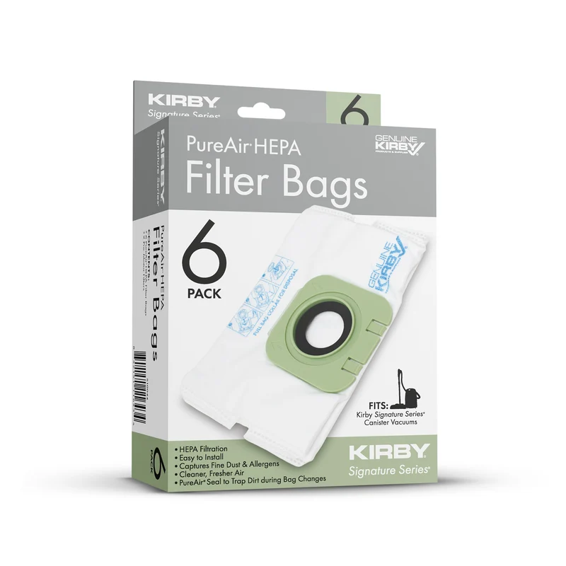 PureAir Filter Bags (6 Pack) with 2 Pre-Motor Filters (Kirby Signature Series Canister) (Case Pack of 5)