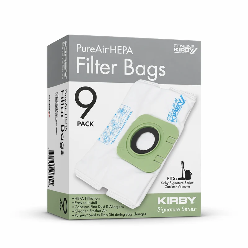 PureAir Filter Bags (9 Pack) with 3 Pre-Motor Filters (Kirby Signature Series Canister)