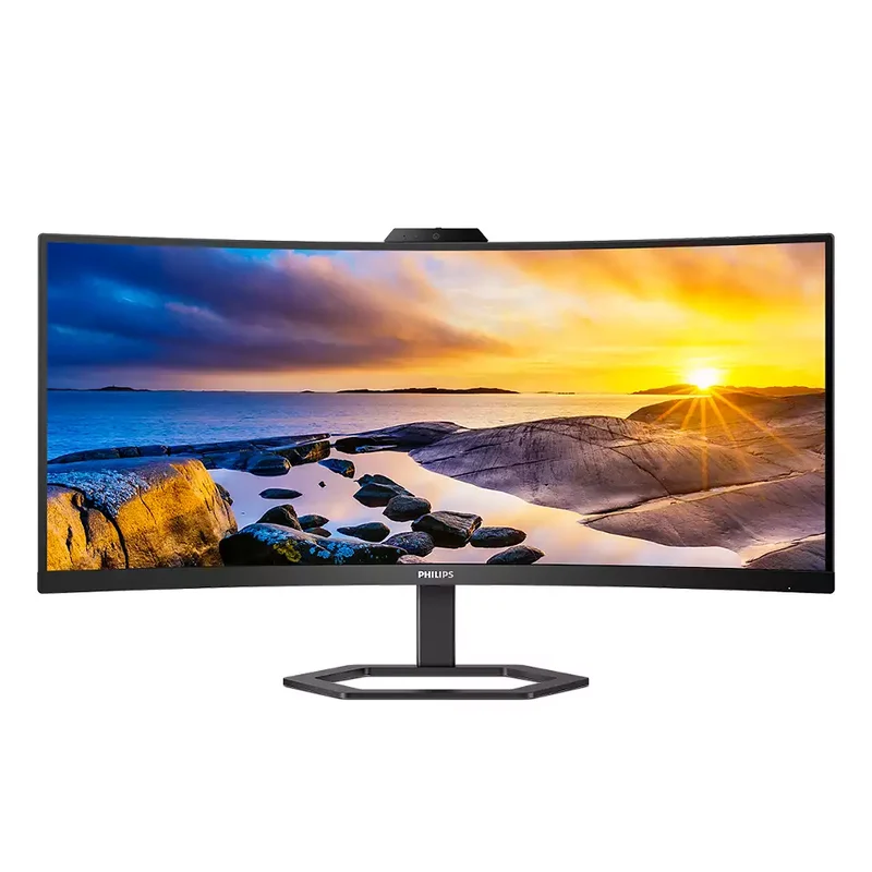Monitor de 34" LCD curvo con webcam de Philips