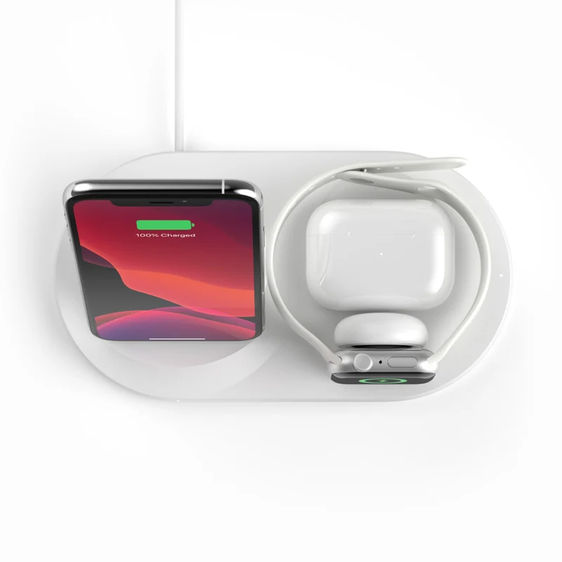 Cargador inalámbrico 3 en 1 BOOST↑CHARGE™ de Belkin - Blanco