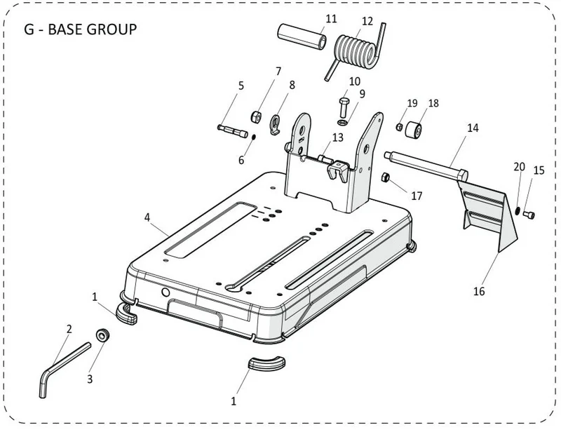 Evolution R355CPS Chop Saw Spare Parts (Base)