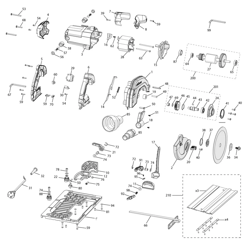 Evolution R185CCSX Circular Saw Spare Parts