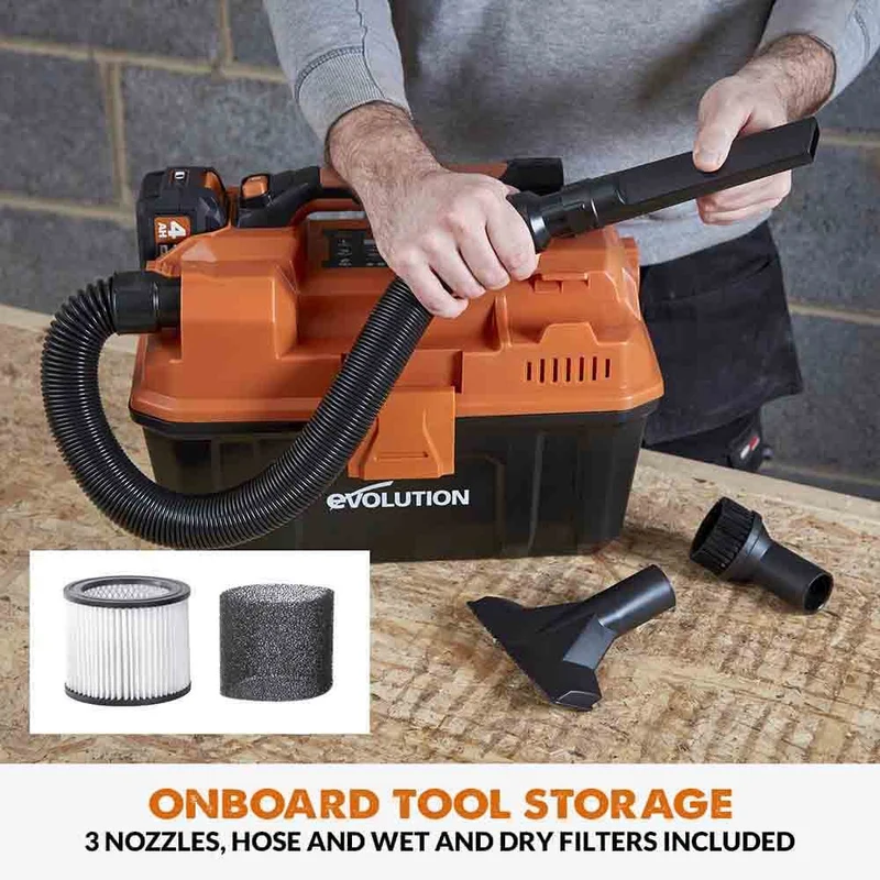 Evolution Cordless R11VAC-Li Wet And Dry Workshop Vacuum 20V Li-Ion EXT