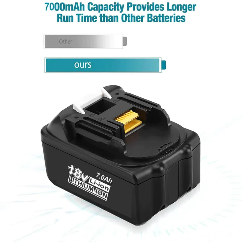 BL1860 18V 7.0Ah Ersatzakku für Makita 8-Stück/Kompatibel mit Makita 18V BL1830B BL1860B BL1820 LXT-400